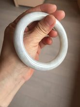 Load image into Gallery viewer, 58mm Certified Type A 100% Natural white chubby round cut Jadeite Jade bangle AX124-4586