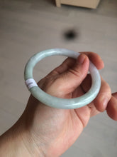 Load image into Gallery viewer, 57.6mm certificated Type A 100% Natural light green/dark green/purple slim round cut Jadeite Jade bangle BG53-2960
