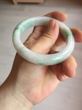 Load image into Gallery viewer, Shopify only. 55.7mm certified 100% natural icy watery light white/sunny green jadeite jade bangle BN73-9363