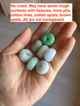 Load image into Gallery viewer, 17-19 mm Type A 100% Natural Sunny green/light green/white/purple Jadeite Jade Safety Guardian Button donuts Pendant group PB120