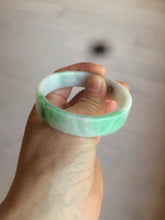 Load image into Gallery viewer, 52.5mm Certified type A 100% Natural sunny green/purple/white square Jadeite Jade bangle AT87-4715