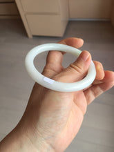 Load image into Gallery viewer, 57.5mm Certified Type A 100% Natural sunny green white round cut Jadeite Jade bangle BF142-4078
