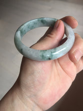 Load image into Gallery viewer, 54.9mm Certificated light green/purple with green floating flowers  jadeite jade bangle S84-7072