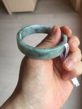 Load image into Gallery viewer, 50.7mm Certified type A 100% Natural green with green floating flowers Jadeite Jade square bangle PC37-0403