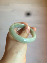Load image into Gallery viewer, 52.5 mm Certified Type A 100% Natural light green/gray Jadeite Jade oval bangle AZ70-0363