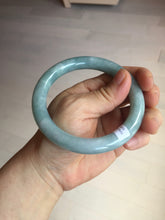 Load image into Gallery viewer, 60.5mm certified 100% natural light green/blue chubby round cut jadeite jade bangle PC99-9145