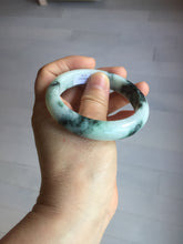 Load image into Gallery viewer, 53mm certified 100% natural Type A green white with green floating flowers jadeite bangle PD157-6246