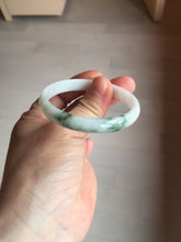 Load image into Gallery viewer, 50.2mm Certified Type A 100% Natural white with floating flowers/purple Jadeite Jade bangle BL92-4677