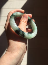 Load image into Gallery viewer, 60.3mm certified type A 100% Natural green/black Jadeite Jade bangle BM42-8565