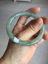 Load image into Gallery viewer, 55.8mm Certified type A 100% Natural  light green gray round cut Jadeite bangle PD40-9581