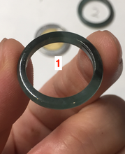 Load image into Gallery viewer, 100% natural type A icy watery light green/blue/gray  Guatemala jadeite jade band ring R118