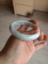 Load image into Gallery viewer, 52.5mm certified type A 100% Natural light green/yellow/purple(FU LU Shou) oval jadeite jade bangle AK59-0766