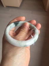 Load image into Gallery viewer, 55.8mm Certificated Type A 100% Natural White purple with green floating flowers Jadeite Jade bangle G110-9502