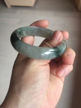 Load image into Gallery viewer, 53.7mm certificated Type A 100% Natural dark green gray black Jadeite Jade bangle S87-7052