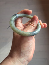 Load image into Gallery viewer, 51mm Certified 100% Natural Green/ black/gray sesame paste 芝麻糊 青花 round cut nephrite Jade bangle HHE104-5567