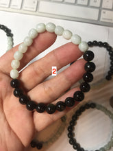 Load image into Gallery viewer, 7.6-8mm 100% natural white/black/blue/green/brown(Wuji, Mocui) jadeite jade beads bracelet BP148