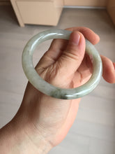 Load image into Gallery viewer, 54.2mm certified 100% natural type A certified light green with floating seaweed round cut jadeite jade bangle BM62-6610