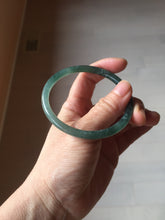 Load image into Gallery viewer, 58.2mm Certified Type A 100% Natural dark green/blue/gray Guatemala slim round cut Jadeite bangle PD181-2479