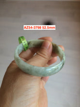 Load image into Gallery viewer, 51-52mm certificated Type A 100% Natural light green/yellow/brown thin Jadeite Jade bangle AZ54
