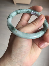 Load image into Gallery viewer, 57.5mm certificated Type A 100% Natural light green with green floating flowers Jadeite Jade bangle AS82-3025