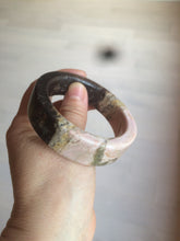 Load image into Gallery viewer, 55.2mm 100% natural pink/yellow/dark red/black time series(时光系列) Square style rose stone (Rhodonite)square bangle XY85