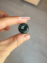 Load image into Gallery viewer, Type A 100% Natural dark green black Jadeite Safety Guardian Button donuts pendant PD187