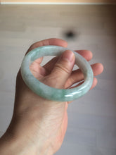 Load image into Gallery viewer, 57.5mm certified 100% natural type A light green/white jadeite jade bangle Q122-0037