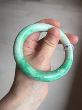 Load image into Gallery viewer, 56.5mm certified 100% natural sunny green yellow chubby jadeite jade bangle AS89-7058