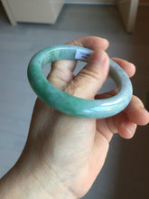 Load image into Gallery viewer, 57mm Certified Type A 100% Natural sunny green/gray/black chubby Jadeite bangle PB242-9546