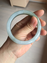 Load image into Gallery viewer, 56.8mm Certified 100% natural Type A icy watery oily dark green/gray(淡油青) jadeite jade bangle PB174-0353