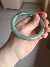 Load image into Gallery viewer, 55mm certified 100% natural Type A dark green round cut jadeite jade bangle PB121-3449