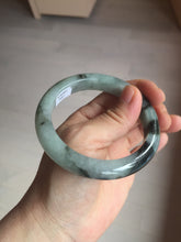 Load image into Gallery viewer, Shopify only. 56.5mm certified 100% natural type A dark green white jadeite jade bangle BN88-4487