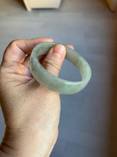 Load image into Gallery viewer, 49.5mm Certified Type A 100% Natural icy watery light green/gray/black thin Jadeite Jade bangle AY79-3208