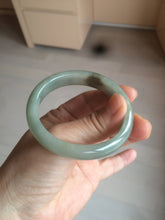Load image into Gallery viewer, 50mm certified 100% natural Type A dark green/black oval jadeite jade bangle AM84-2870