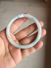 Load image into Gallery viewer, 56mm Certified Type A 100% Natural light green purple slim round cut Jadeite bangle PB175-9123