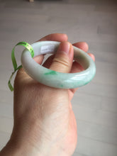 Load image into Gallery viewer, 50mm 100% natural Type A sunny green/purple oval jadeite jade bangle E51-1084