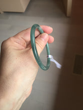 Load image into Gallery viewer, 59.5mm Certified Type A 100% Natural light green/blue/gray Guatemala slim round cut Jadeite bangle BP221-8433