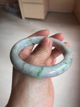 Load image into Gallery viewer, 61.2mm Certified Type A 100% Natural light green/sunny green/brown/black/purple(Rocky Mountain Dusk) chubby Jadeite bangle PD89-1092