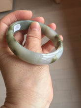 Load image into Gallery viewer, 54mm certified natural 100% natural Type A light green brown purple ethereal mist oval jadeite jade bangle AA37-5303