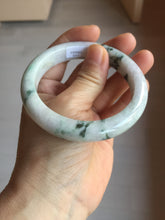 Load image into Gallery viewer, 57.7mm certified 100% natural green/purple/brown(Fu Lu SHOU) with green floating flowers jadeite jade bangle PD141-6311
