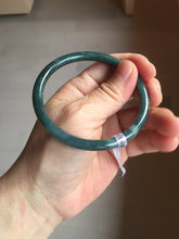 Load image into Gallery viewer, 59mm Certified Type A 100% Natural light green/blue/gray Guatemala slim round cut Jadeite bangle BP211-1014