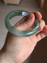 Load image into Gallery viewer, 50.5mm Certified type A 100% Natural icy watery oily dark green white Jadeite Jade bangle PB122-3460