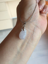 Load image into Gallery viewer, 100% natural type An icy watery light purple green white blessed melon 福瓜) Jadeite Jade pendant group BP58
