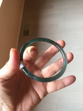 Load image into Gallery viewer, 58mm Certified Type A 100% Natural dark green/blue/gray Guatemala slim round cut Jadeite bangle PD179-2482