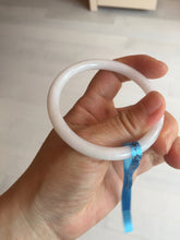 Load image into Gallery viewer, 54mm Certified type A 100% Natural light purple white slim round cut Jadeite bangle BN23-9127