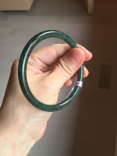 Load image into Gallery viewer, 59.8mm Certified Type A 100% Natural light green/blue/gray Guatemala slim round cut Jadeite bangle BP208-1019