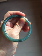 Load image into Gallery viewer, 54mm Certified Type A 100% Natural dark green/blue/gray with Guatemala slim round cut Jadeite bangle BG199-8829