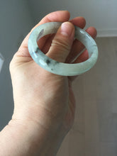Load image into Gallery viewer, 51.5mm certified Type A 100% Natural icy watery light green white oval Jadeite Jade bangle BS65-7412