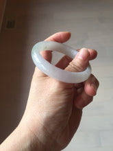 Load image into Gallery viewer, 54.2mm certified 100% natural Type A icy watery light watermelon rind oliy light green/purple/brown( 淡瓜油青) jadeite jade bangle BQ3-8153