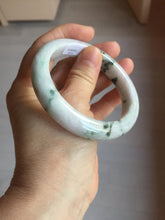 Load image into Gallery viewer, 57.7mm certified 100% natural green/purple/brown(Fu Lu SHOU) with green floating flowers jadeite jade bangle PD141-6311